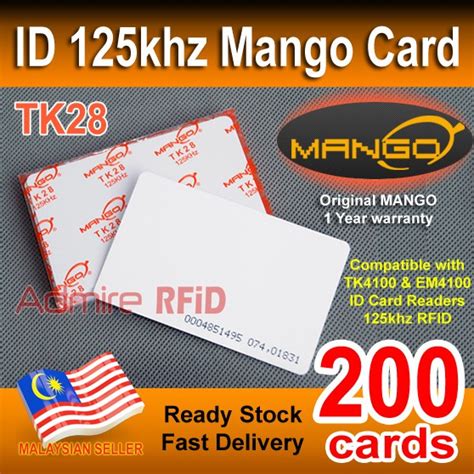 mango nfc card|MANGO 125 kHz EM4100 RFID ID Card .